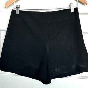 ZARA Black High Waisted Side Zippered Tailored Dress Shorts Size M Lined